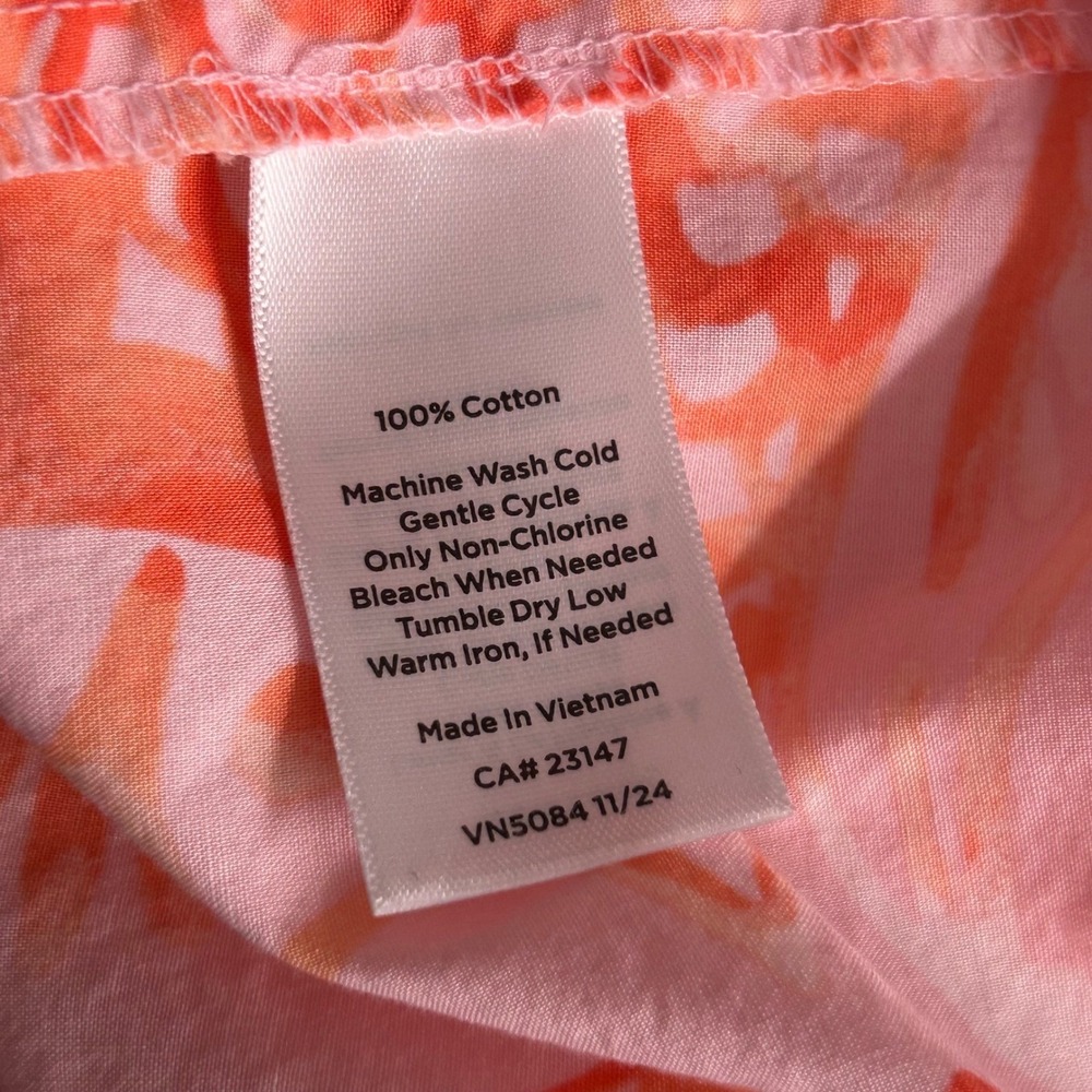 Talbots Crop Floral Top‎ Pink Peach 1X - Picture 7 of 12